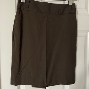 Banana Republic brown wool pencil skirt size 0 NWT